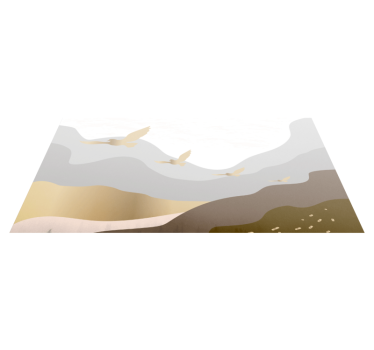 Soothing Birds Silhouette Scenery animal mat - TenStickers