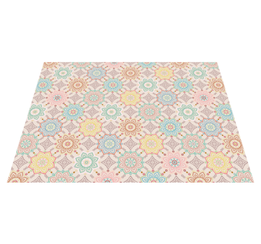 Geometric mandala pattern floral vinyl rug - TenStickers