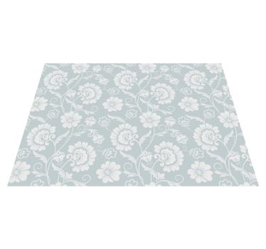 Elegant flower pattern floral vinyl rug - TenStickers