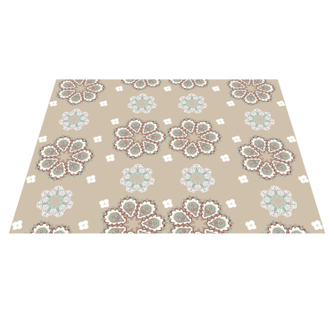 Mosaic elegant floral pattern flower rug - TenStickers