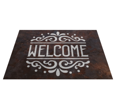 Old sign welcome entrance hall rug - TenStickers