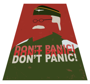 Don't panic retro rug - TenStickers