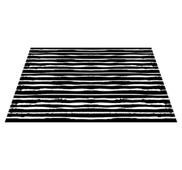 Black and white lines stripes rug - TenStickers