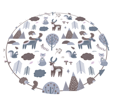 Vinyl rug with Nordic animals - TenStickers