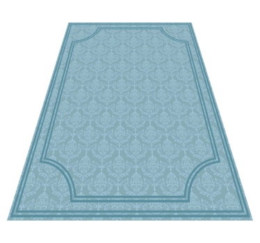 Soft blue baroque dining room vinyl rug - TenStickers