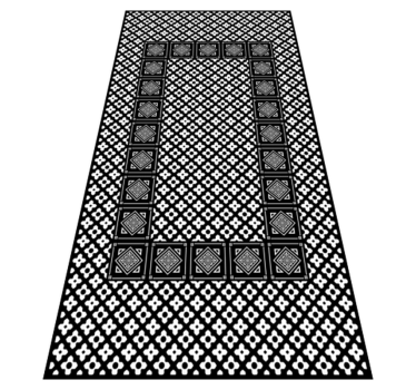 Black and white tiles vinyl kitchen mat - TenStickers