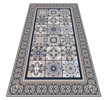 Brown vintage tiles kitchen vinyl rug - TenStickers