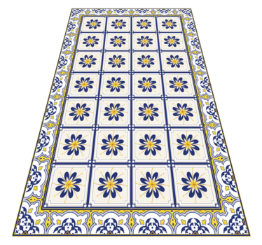 Vintage tiles kitchen vinyl rug - TenStickers