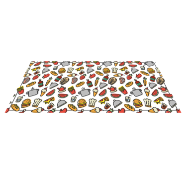Food icon patterns kitchen vinyl rug - TenStickers