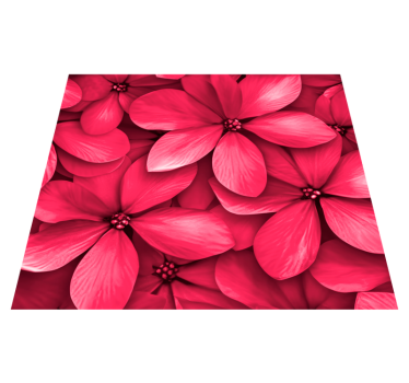Red digital flowers pattern vinyl hallway runner - TenStickers