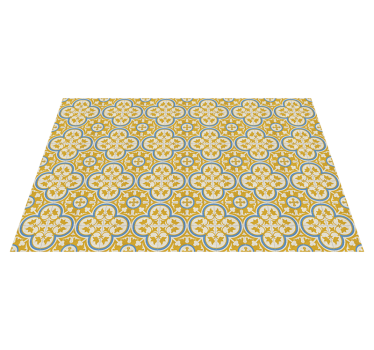 yellow hydraulic tile vintage rug - TenStickers
