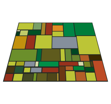 Multicoloured retro mosaic abstract geometric rug - TenStickers