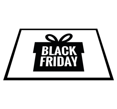 Black Friday gift box rectangular floor mat - TenStickers