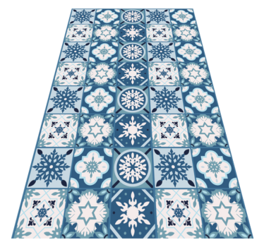Blue snowflake tiles festive season carpet - TenStickers