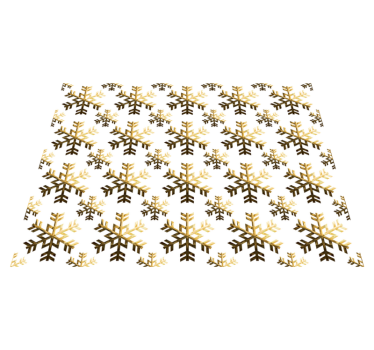 Golden snowflakes pattern festive vinyl floor rug - TenStickers