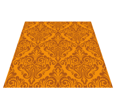 Vintage damask style burnt orange rug - TenStickers