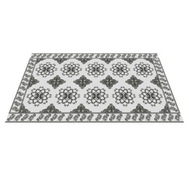 Floral vintage design dining room vinyl rug - TenStickers