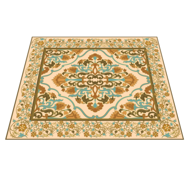 Mandala beige design dining room vinyl rug - TenStickers
