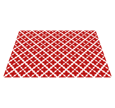 White geometric pattern red vinyl rug - TenStickers