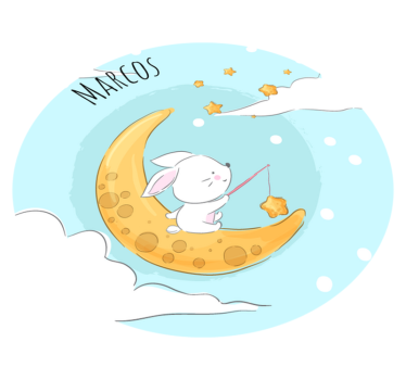 Moonlight Fishing custom vinyl rug - TenStickers