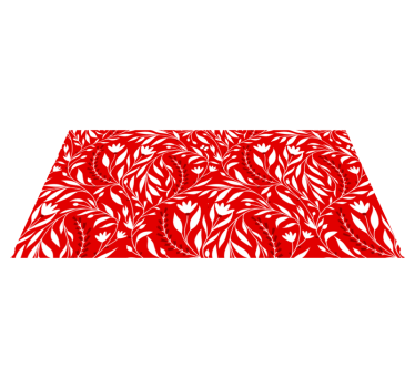 Floral leaf design red vinyl rug - TenStickers