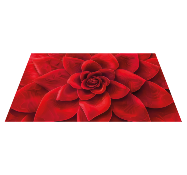 Flower petal design red vinyl rug - TenStickers