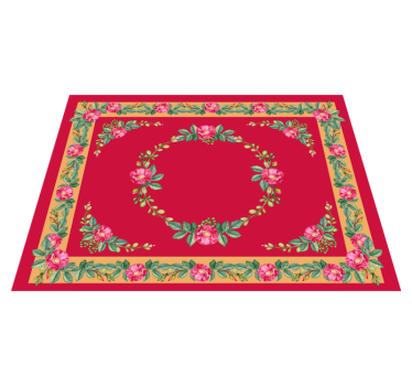Vintage floral pattern red vinyl rug - TenStickers