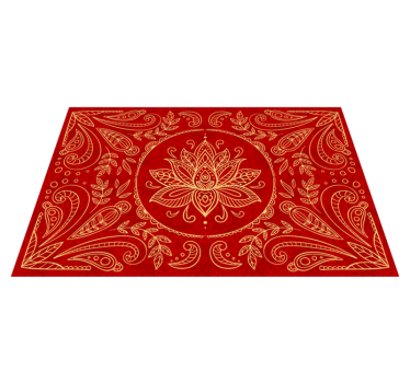 Vintage mandala design red vinyl rug - TenStickers
