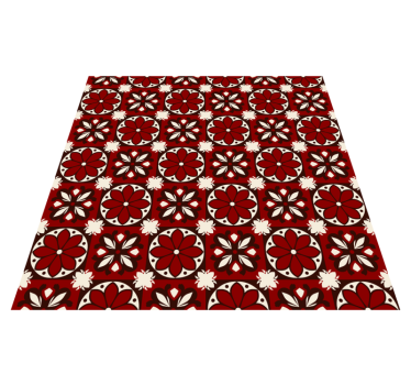 Vintage red pattern vinyl rug - TenStickers