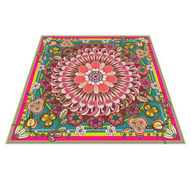 Mandala blossom mandala vinyl rug - TenStickers