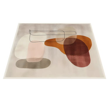 Abstract forms beige vinyl rug - TenStickers