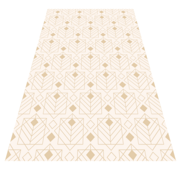 Art déco pattern beige vinyl rug - TenStickers