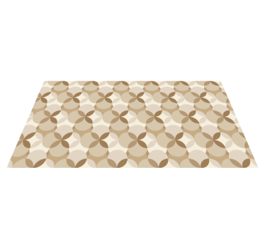 Circles beige textured design vinyl rug - TenStickers