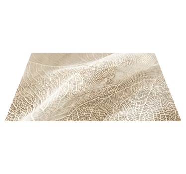 Minimalist leaves beige vinyl rug - TenStickers