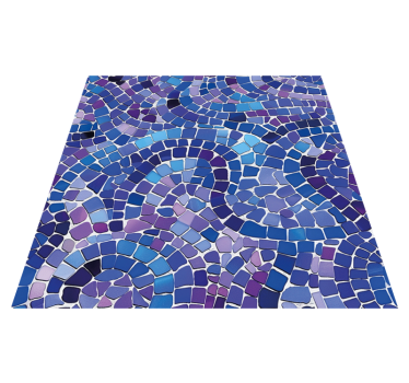 Mosaic effect blue vinyl rug - TenStickers