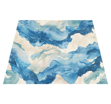 Marbled waves blue vinyl rug - TenStickers