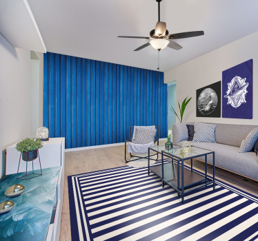 Nautical Stripes striped vinyl rug - TenStickers
