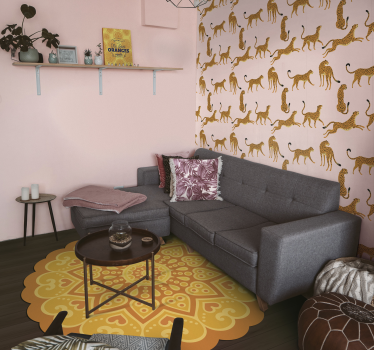 Mandala vinyl rug mandala floor accent - TenStickers