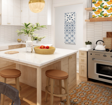 Mediterranean tiles style kitchen vinyl rug - TenStickers