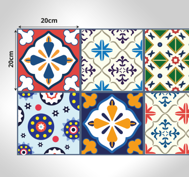 Portuguese colorful style kitchen flooring - TenStickers