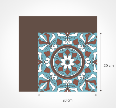 Arabian turquoise tile kitchen vinyl rug - TenStickers