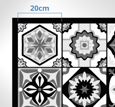 Black white avinyl kitchen mat - TenStickers