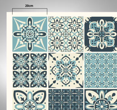 Portuguese multicolour tile bathroom vinyl rug - TenStickers