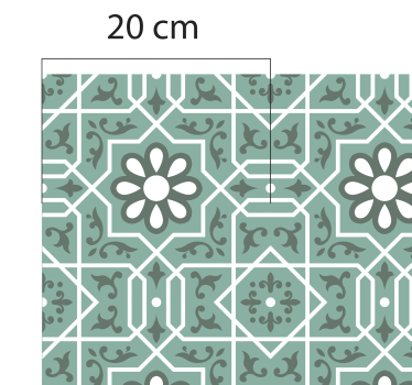Turquoise tiles pattern vinyl kitchen mat - TenStickers