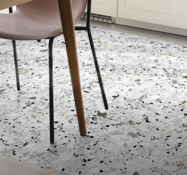 Grey terrazzo texture kitchen vinyl rug - TenStickers