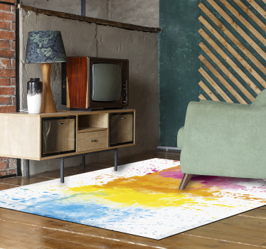 Colourful Splashed Paint Kids Vinyl Rug - TenStickers
