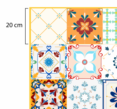 Multiple colorful hidraulic pattern vinyl rug - TenStickers