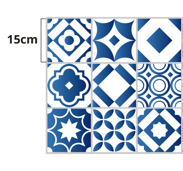 Elegant blue tiles vinyl kitchen mat - TenStickers