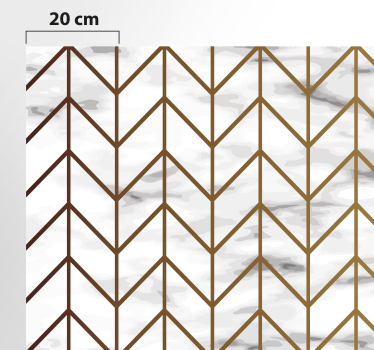 Geometric gold and marble kitchen vinyl rug - TenStickers