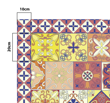 Colorful Tilework mosaic vinyl rug - TenStickers